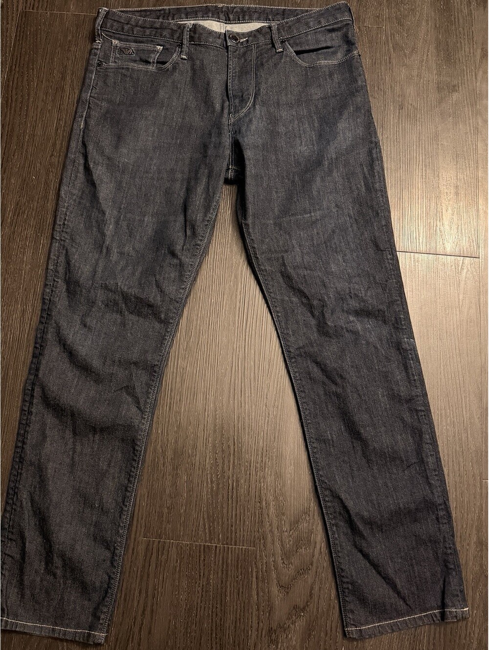 Emporio Armani Essential Eagle Logo Men's Dark Wash Slim Jeans 32x32
